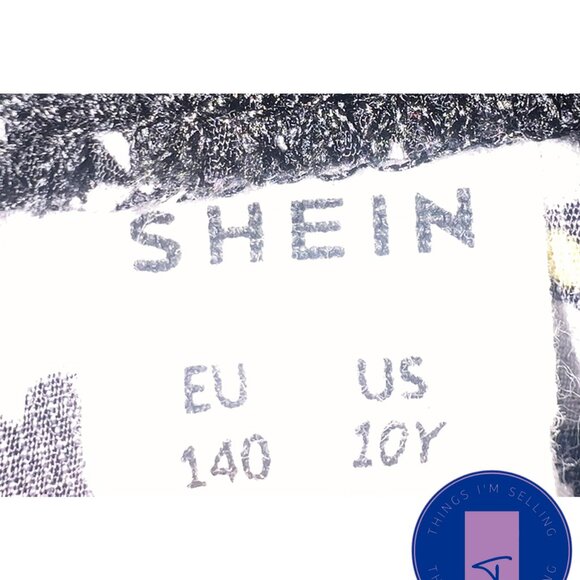 Shein -Girls Skirt - School Clothes - Black and While Flowered Pattern - Size 10 - Picture 3 of 4